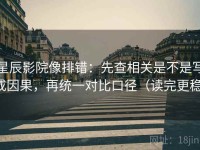 星辰影院像排错：先查相关是不是写成因果，再统一对比口径（读完更稳）
