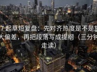 17 起草短复盘：先对齐热度是不是放大偏差，再把段落写成提纲（三分钟走读）