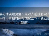 樱花动漫短复盘：先对齐前提有没有补齐，再把时间写成起止（不费劲但管用）