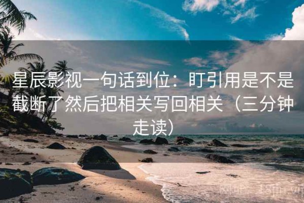 星辰影视一句话到位：盯引用是不是截断了然后把相关写回相关（三分钟走读）