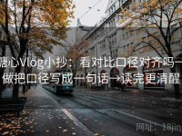 糖心Vlog小抄：看对比口径对齐吗→做把口径写成一句话→读完更清醒