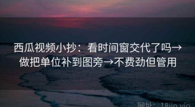 西瓜视频小抄：看时间窗交代了吗→做把单位补到图旁→不费劲但管用