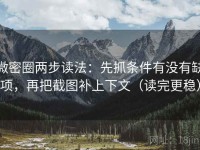 微密圈两步读法：先抓条件有没有缺项，再把截图补上下文（读完更稳）